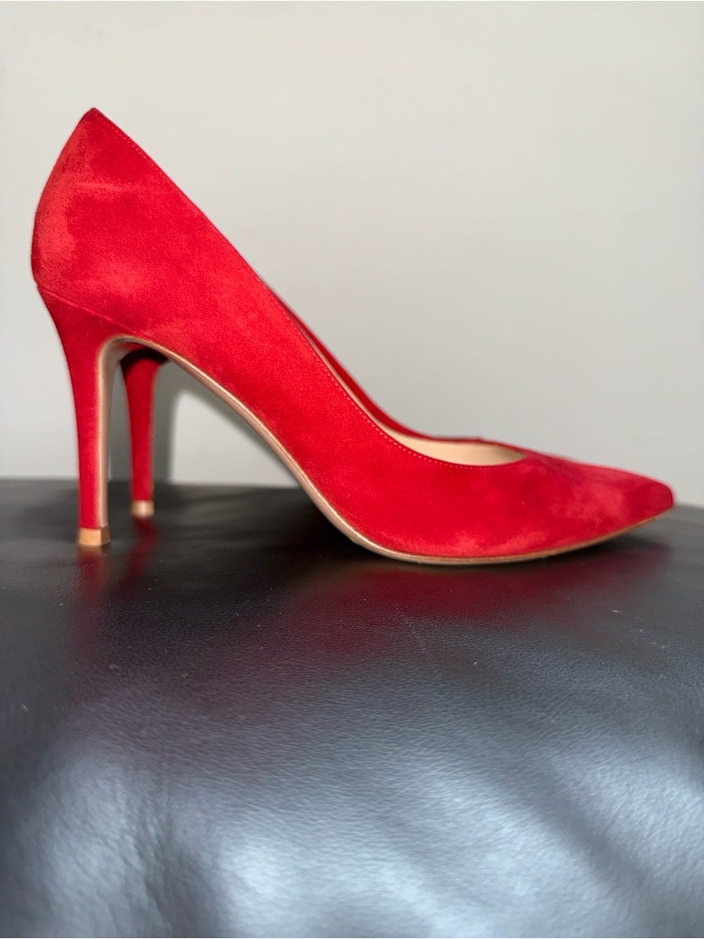 Gianvito Rossi Red Suede Pointed-Toe Pump